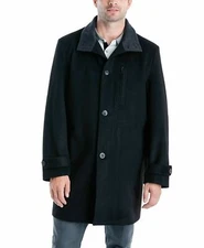 $350 London Fog Men's Clark Classic-Fit Overcoat Coat, Black, Sz-36s