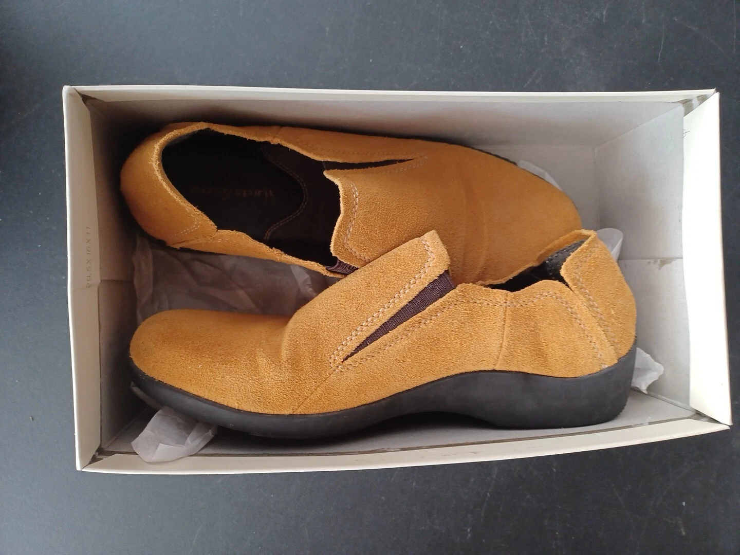 NEW BALANCE Scarpe casual Easy Spirit morbide pelle scamosciata AMORETTE cammello taglia 8 M nuove con scatola