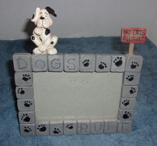 'DOGS RULE' 3-D DOG THEMED PICTURE PHOTO FRAME 6 X 4 SO CUTE