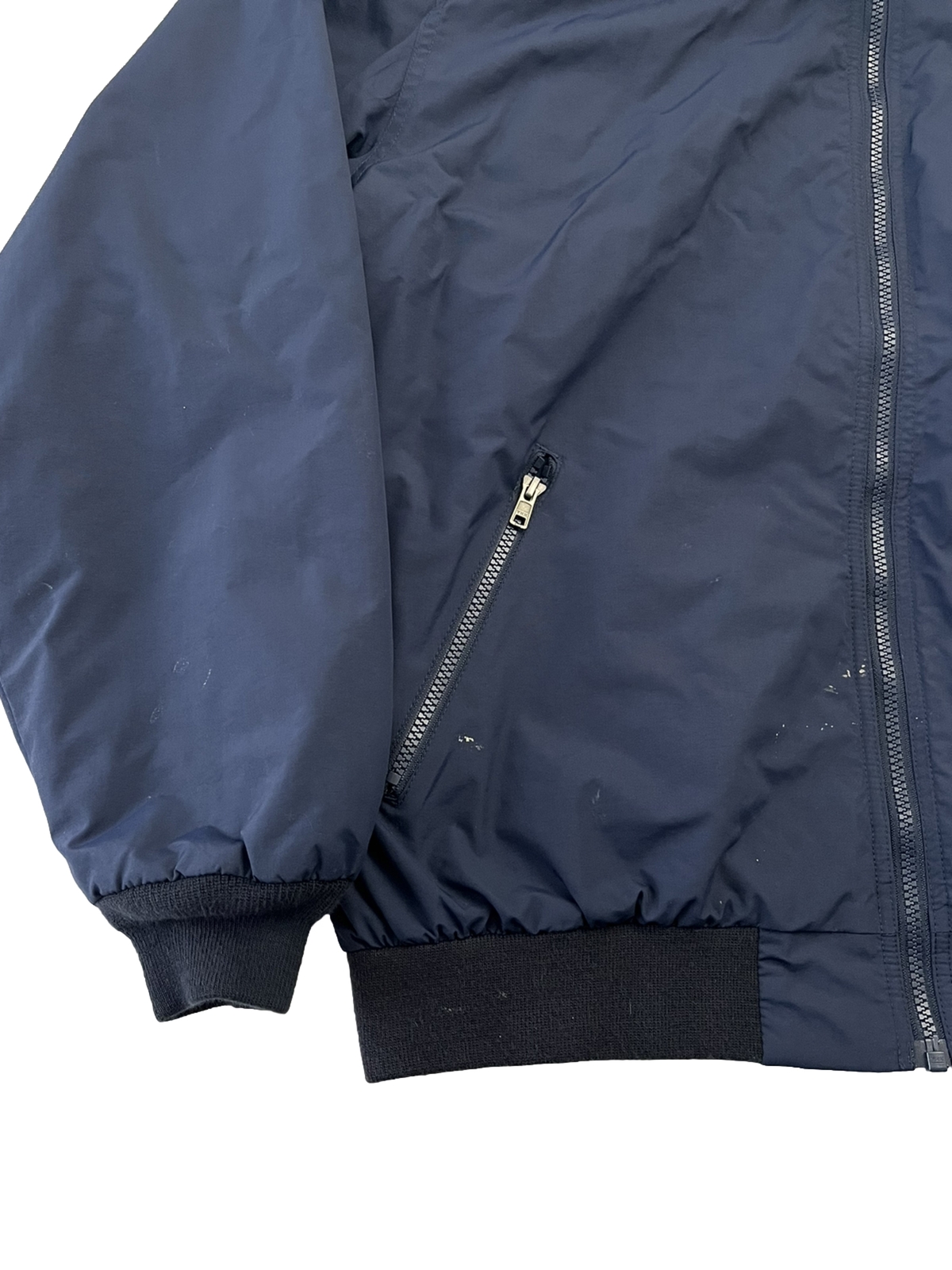 LL Bean Warm Up Jacket Mens Large Navy Blue Coat Vintage Flannel Lined