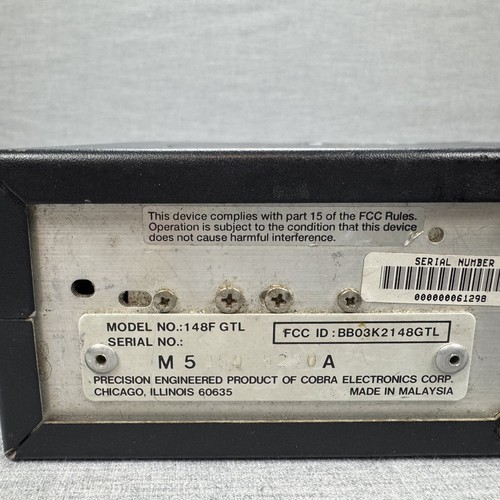 Rare Cobra 148F GTL AM/SSB CB Frequency Counter Radio No Power Cord Tested Works - Zdjęcie 8 z 10