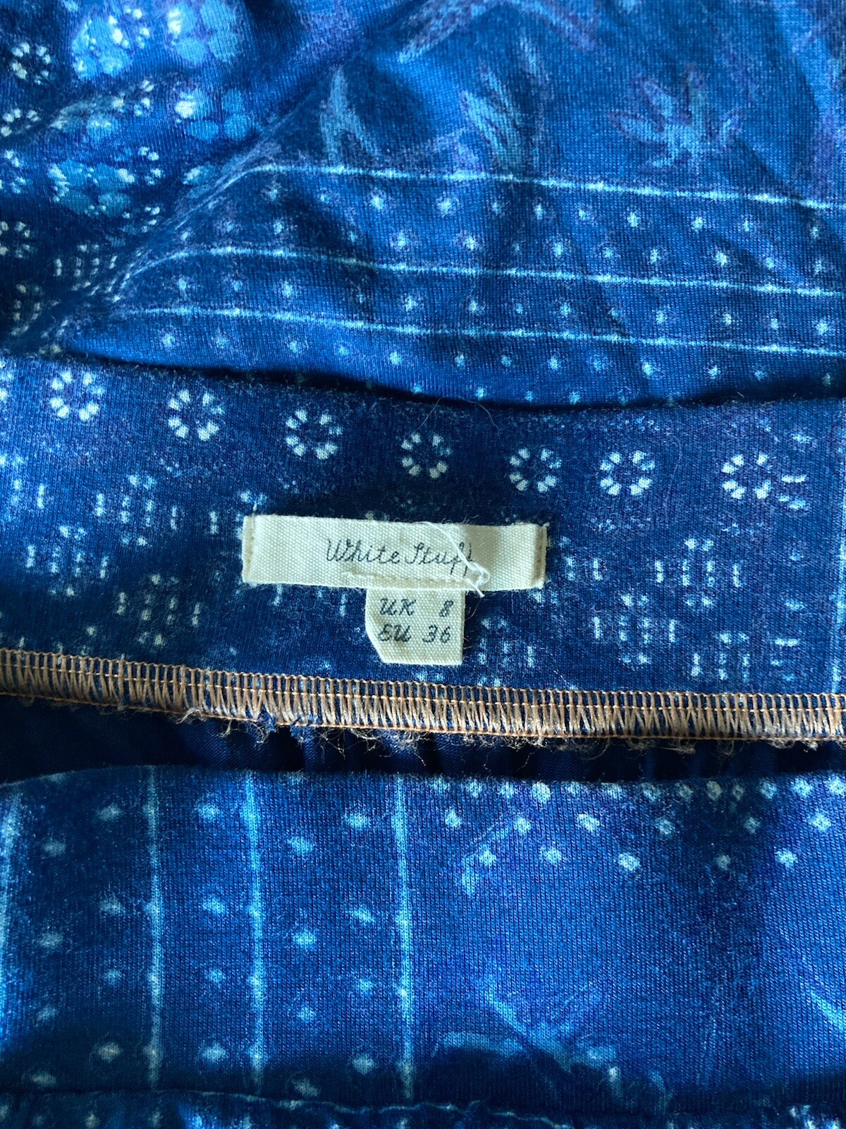 White Stuff Ladies Blue Patterned Elasticated Lon… - image 4