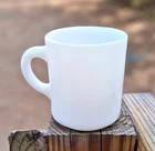 Vintage Plain White Milk Glass Coffee Mug Unmarked