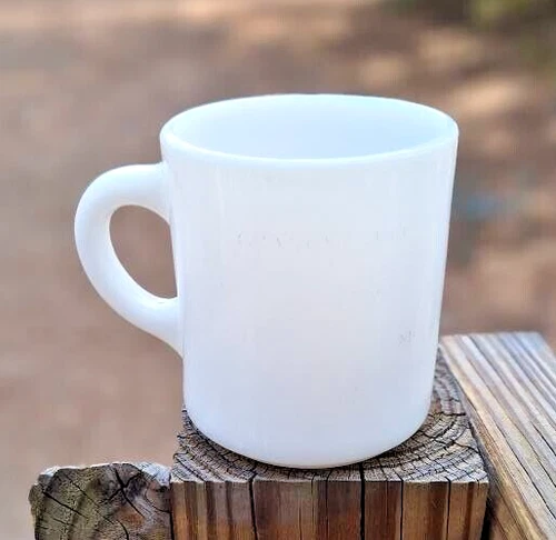 Vintage Plain White Milk Glass Coffee Mug Unmarked