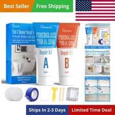 Tub Repair Kit White, Tub Chip and Bathtub Repair Kit for Enamel, Fiberglass,...