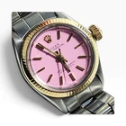 Rolex Oyster Perpetual Lady 26 mm Two Tone Candy Pink Dial Watch 6621 Circa 1968