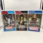 Lot of 3, Funko Rock Candy Vinyl Figures: Mystique / Capt'n Marvel /Enchantress
