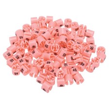 100 Pack Clothes Hanger Marker Number 46 Size Tag Fit 3mm Rod Pink