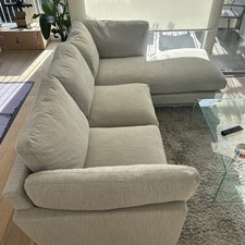 Habitat Salome 3seat Chaise Sofa Light Grey Fabric SE1 collection