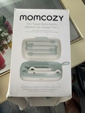 Momcozy 7in1 Travel Silicone Baby Bottle Brush Set Mint Green White Drying Rack