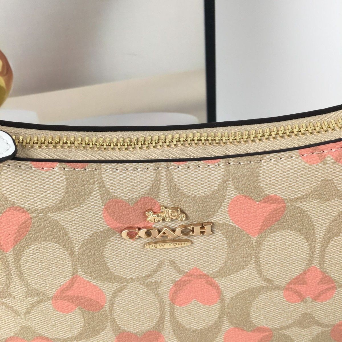 Coach Teri Shoulder Crossbody Bag 2way Signature Canvas Pink Heart Print image 10