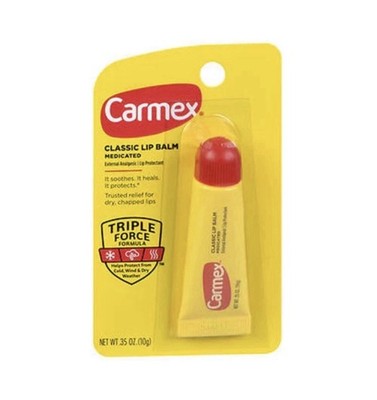 Carmex Classic Lip Balm Medicated Original  0.35 Oz, Box Of 12 New In Sealed Box