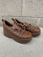 Vtg 90s Lower East Side Shoes Y2K 7.5 Faux Leather Chunky Platform Grunge Punk
