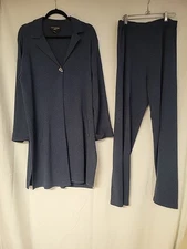 Collette Mordo for Sadimara Women's Blue Two-Piece Pantsuit Size L Comfortable