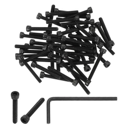 M4 x 30mm Hex Socket Head Screws Cap Bolt, 50 Pack 12.9 Grade with Wrench, Black