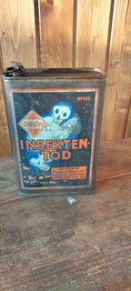 alte seltene Blechdose Vorkrieg Insektentod De Dro Blechbüchse Reklamedose