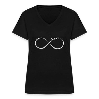 Unendlichkeit Love Symbol Frauen-T-Shirt mit V-Ausschnitt