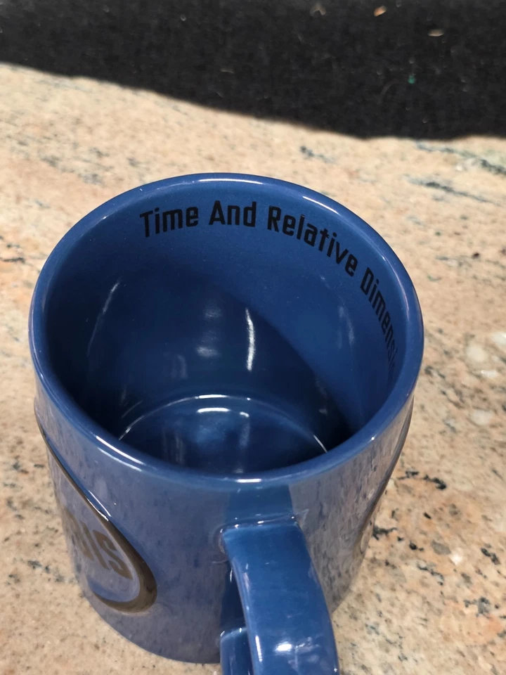 2009 The Tardis Dr. Who Ceramic Zeon Coffee Mug Black & Blue Pre-owned Unused - Image 4 of 4