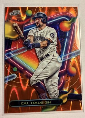 CAL RALEIGH 2023 TOPPS COSMIC CHROME ORANGE GALACTIC RAYWAVE 5/25 MARINERS