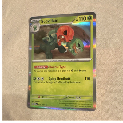 Pokémon Scovillain 025/197 SV03 Obsidian Flames Rare Holo Stage 1 HP 110 English