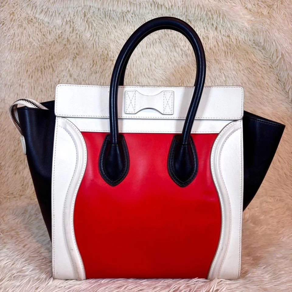 【excellent】Céline Luggage Mini Shopper Multicolor Leather Handbag - Image 2 of 4