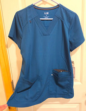 koi Next Gen Women's Medical Scrub Top Size S Caribbean Blue Solid