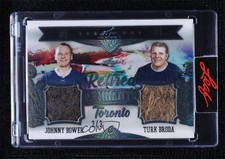 2021-22 Leaf Art of Hockey Emerald 2/3 Johnny Bower Turk Broda #RR-19 HOF 2po