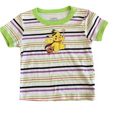 Pokemon Pikachu Halloween T-Shirt Kids M 8 Short Sleeve Striped Colorful New