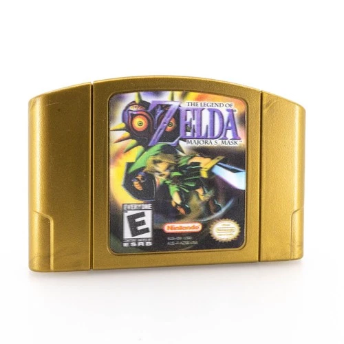 The Legend of Zelda Majora's Mask N64 Holographic Gold Cart Authentic Tested