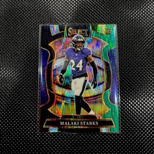 2025 Panini Select Malaki Starks #61 Concourse Black and Green Prizm Shock RC