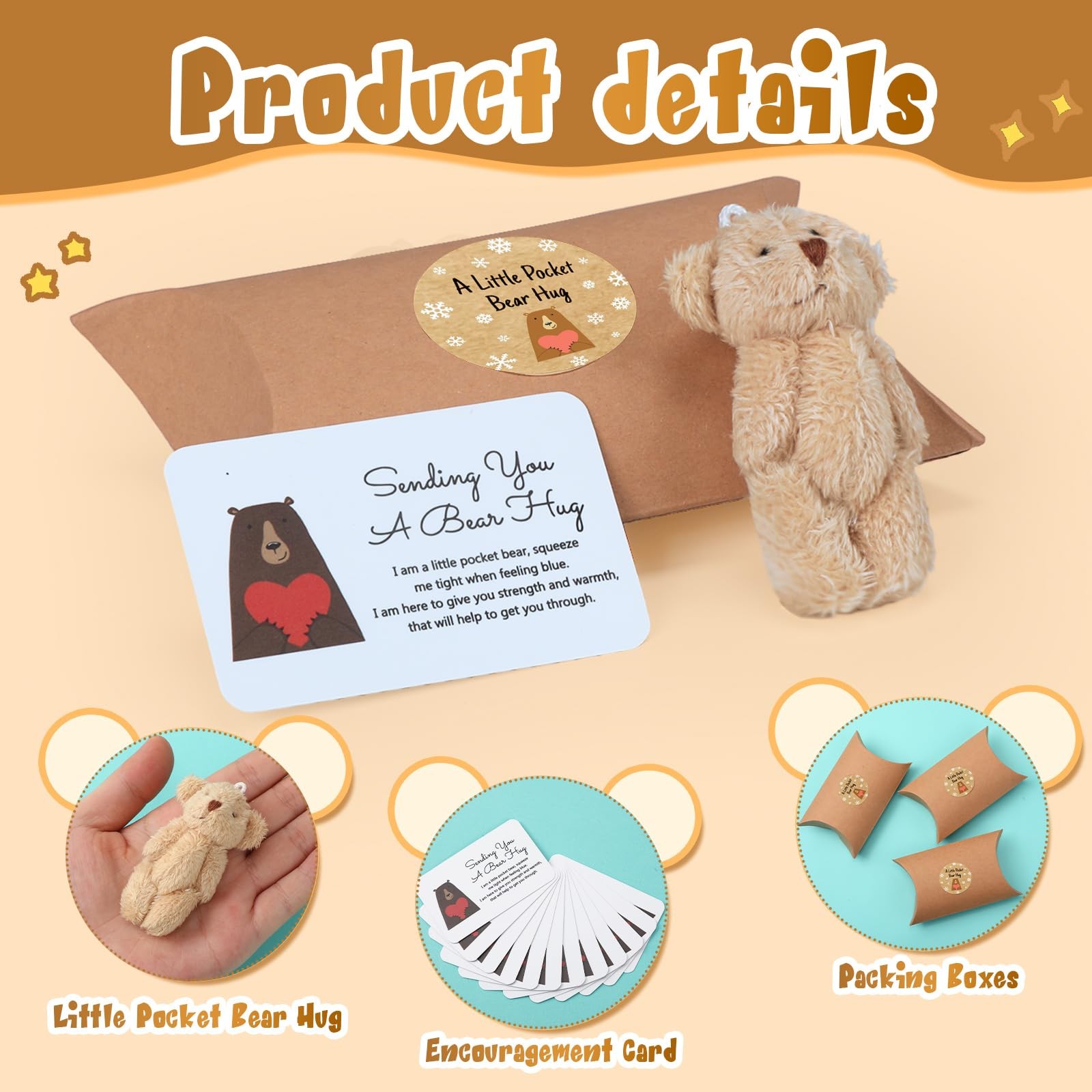 Libima 12 Sets Little Pocket Bear Hug Graduation Gifts Bulk Cute Mini ...