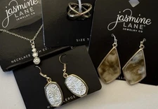 JASMINE LANE JEWELRY Collection Mini Wardrobe Lot Gold Tone Ring Earrings Chain
