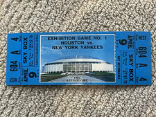 Genuine Astrodome Houston Astros 1965 First Ever Untorn Game Ticket