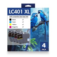 4pk LC401XL LC401 Ink Cartridges for Brother MFC-J1010DW MFC-J1012DW MFC-J1170DW