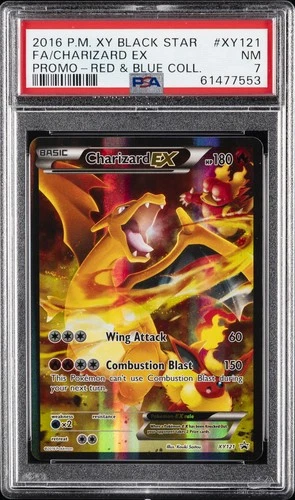 2016 POKEMON XY BLACK STAR PROMO RED & BLUE COLL FULL ART/CHARIZARD EX PSA 7