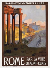 Vintage Rome Italy Travel Art Poster Print