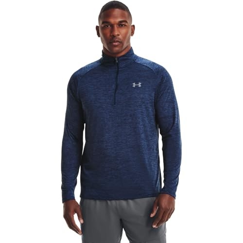 UNDER ARMOUR MENS TECH 20 НА МОЛНИИ - РАЗМЕР МУЖСКОЙ M - ACADEMY СИНИЙСТАЛЬНОЙ 8390₽
