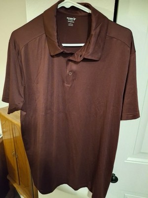 Old Navy Active Cloudmotion Go-Dry Cool Men's Solid Brown Short Sleeve Polo L