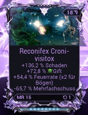 Warframe Riven Mod Reconifex Croni-visitox \ Playstation \ X-Box \ PC