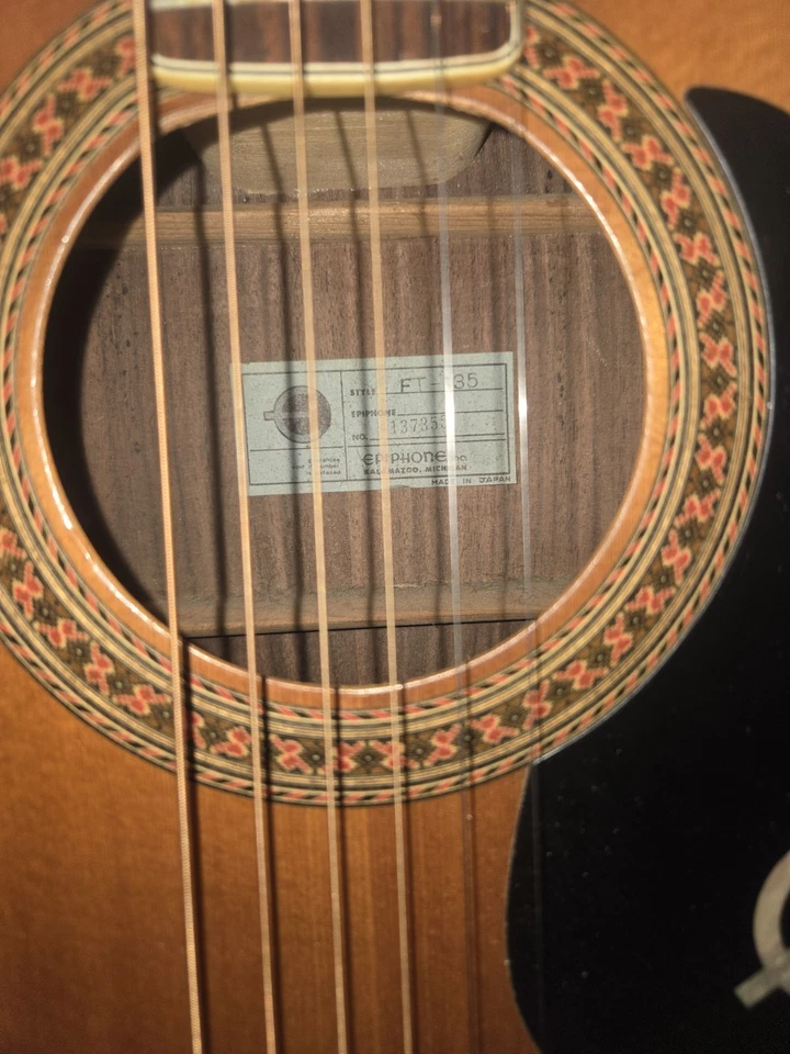 1970s Epiphone Blue Label Acoustic Guitar Ft 135 - Image 3 of 4