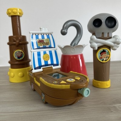 Lot 4 Disney Jake and the Neverland Pirates Telescope Vtech Ship Hook Flashlight