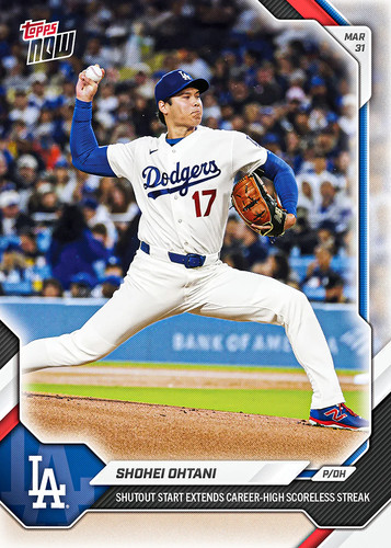 2026 Topps Now 37 Shohei Ohtani Los Angeles Dodgers Career High Scoreless Streak