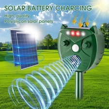 2PCS Solar Animal Deterrent 4LED - Ultrasonic Waterproof Repeller for Yard