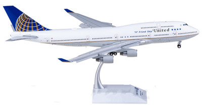 1:200 JC Wings United Airlines B747-400 Flap Down  Plane Diecast Aircraft Model