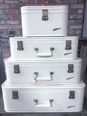 4 Vintage Mid Century Lady Baltimore Starline Luggage Hardshell Suitcase Set MCM