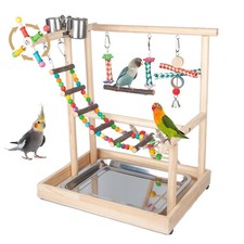 Small Bird Playground Parakeet, Bird Play Ground Parrots Table Top Parrot Sta...