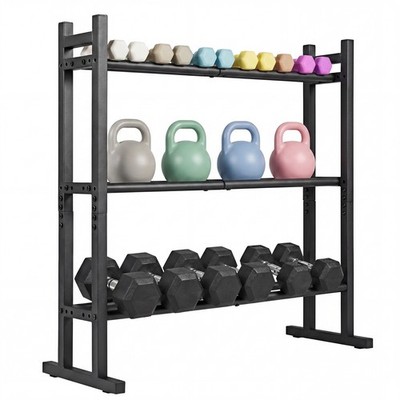 3-Tier Dumbbell Rack, 529LB Capacity Heavy-Duty Adjustable Weight Rack Stand
