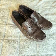 Authentic Gucci Guccissima Brown Leather Mens Loafer Size 8.5