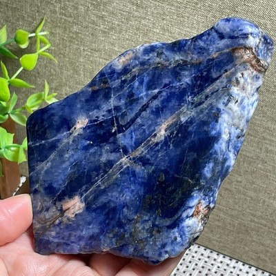 blue sodalite slab Stone Rocks crystal home decoration section specimen 221g A25