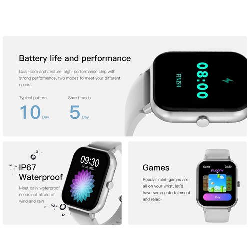 Smart Watch For Men/Women, Waterproof Bluetooth Smartwatch for iPhone Samsung - Picture 4 of 17